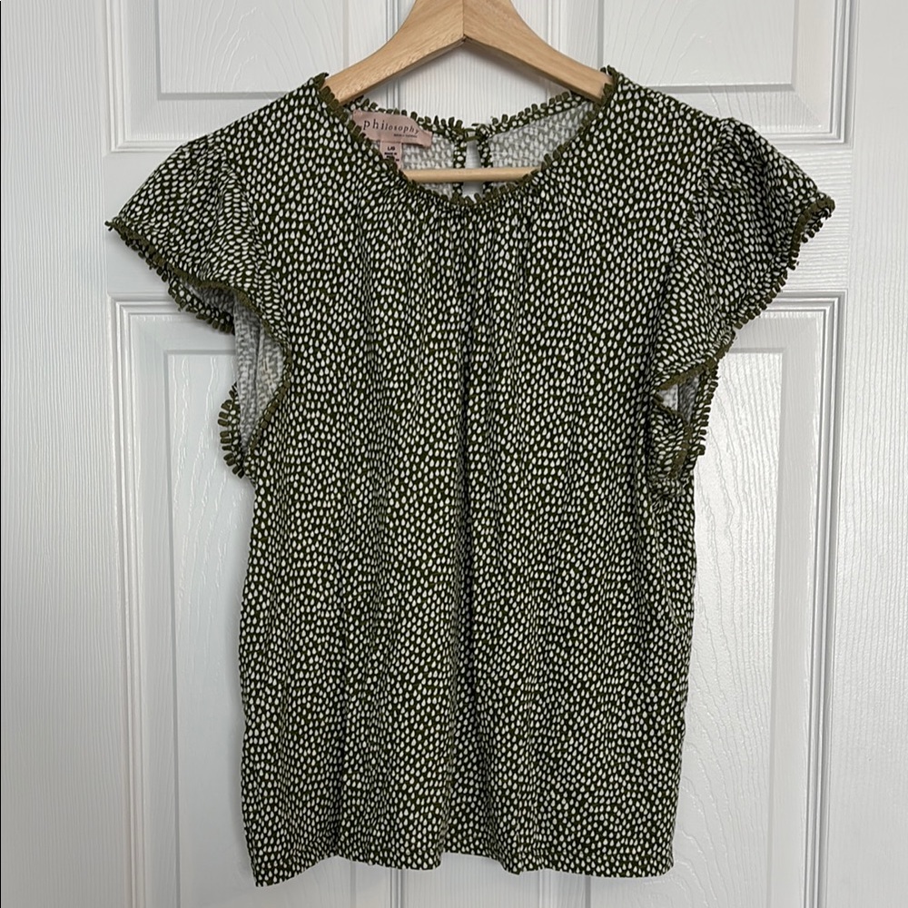 Philosophy ruffled tank top